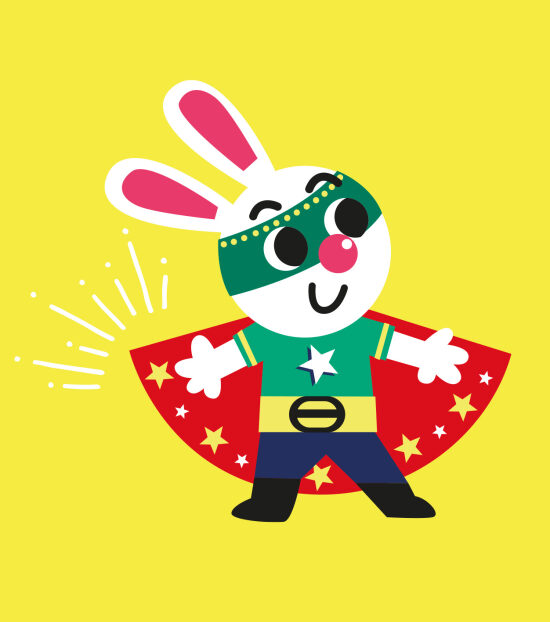 Lapin super héros pour boîte de pansements